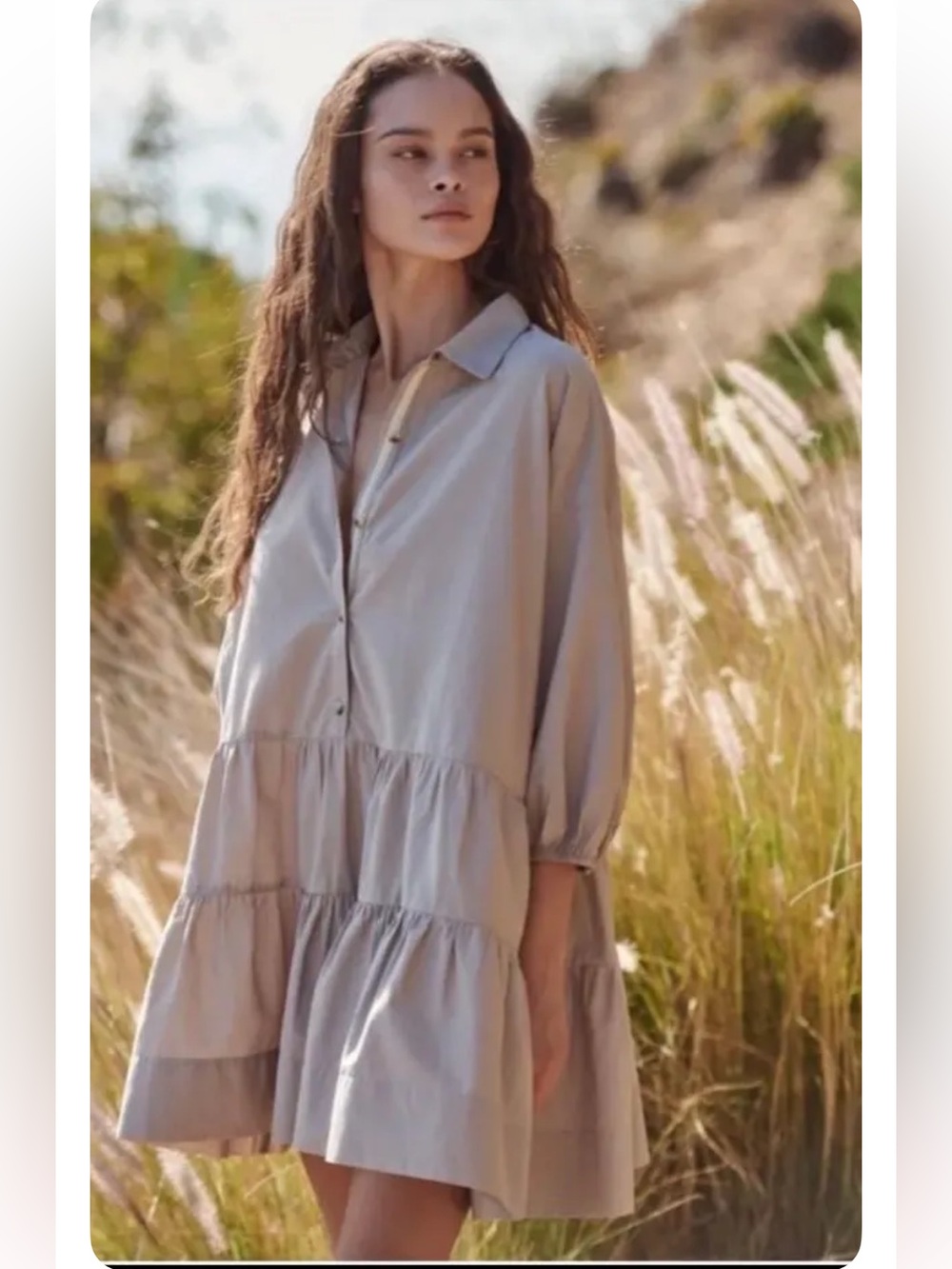 Free People Gray Misha Mini Dress